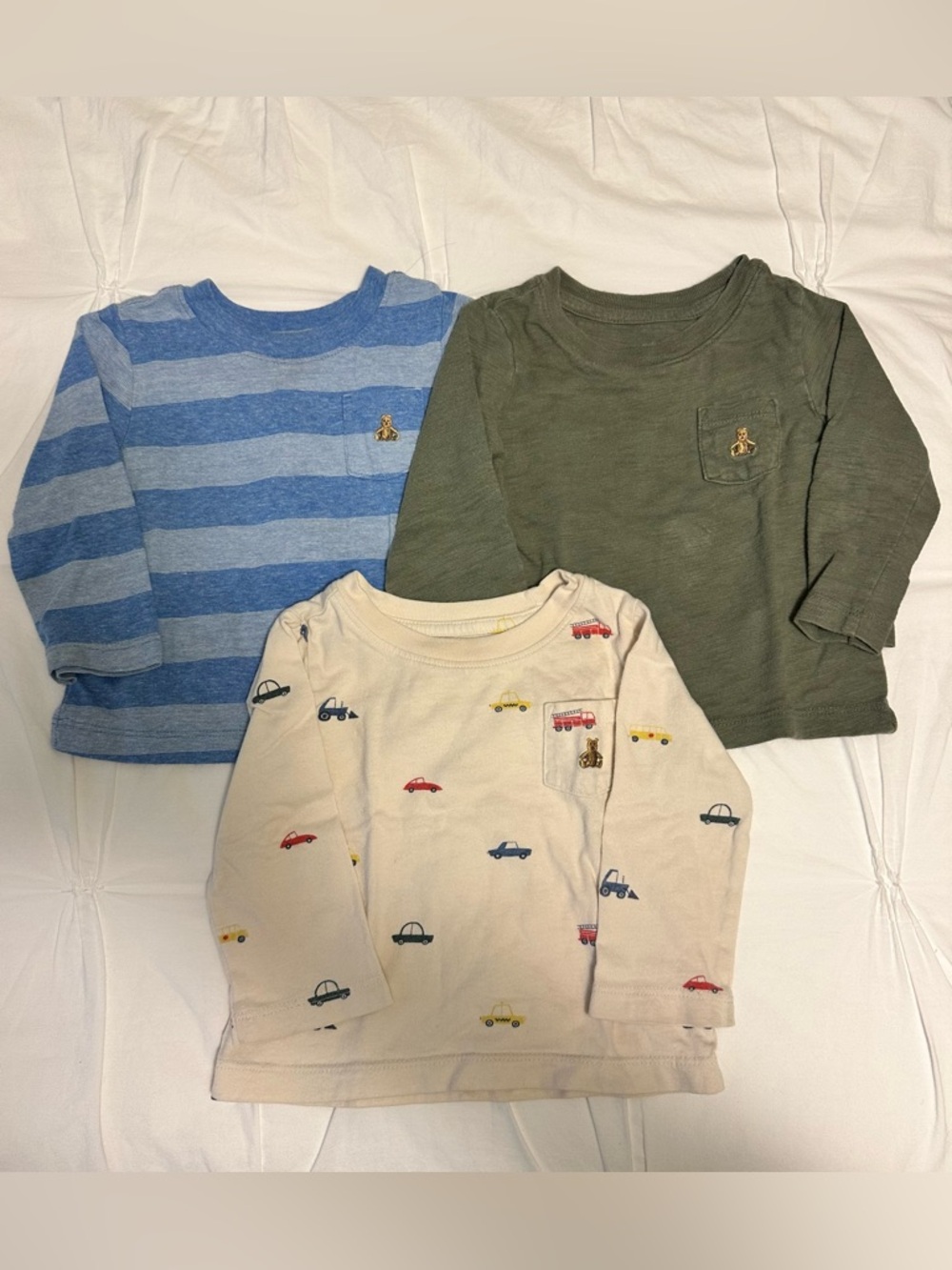 Gap Cotton Long Sleeved Pocket T Shirts - 12-18M